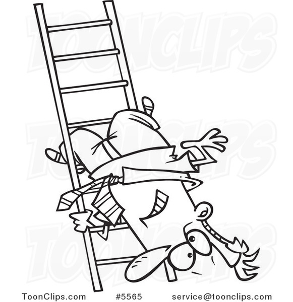 581x600 Cartoon Black And White Line Drawing Of A Business Man Upside Down