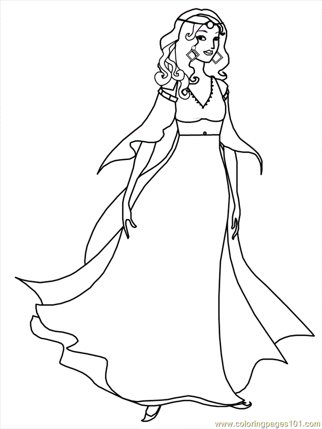 650x866 Beautiful Ladies Coloring Page