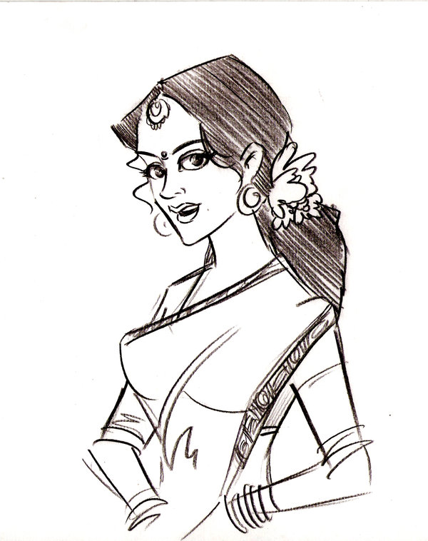 600x758 An Indian Lady By Animatorpradeep