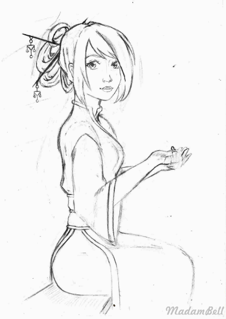451x635 Chinese Lady (Sketch) By Madambell