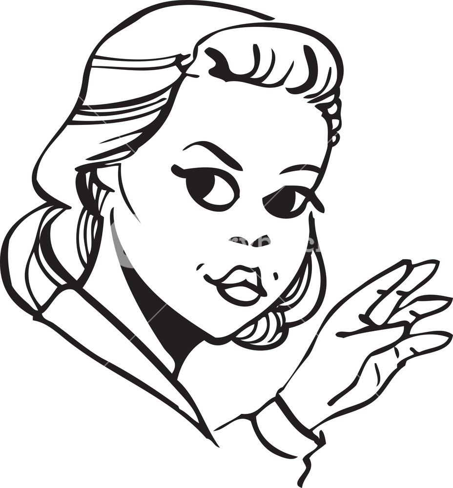 928x1000 Illustration Of A Retro Lady Face. Royalty Free Stock Image
