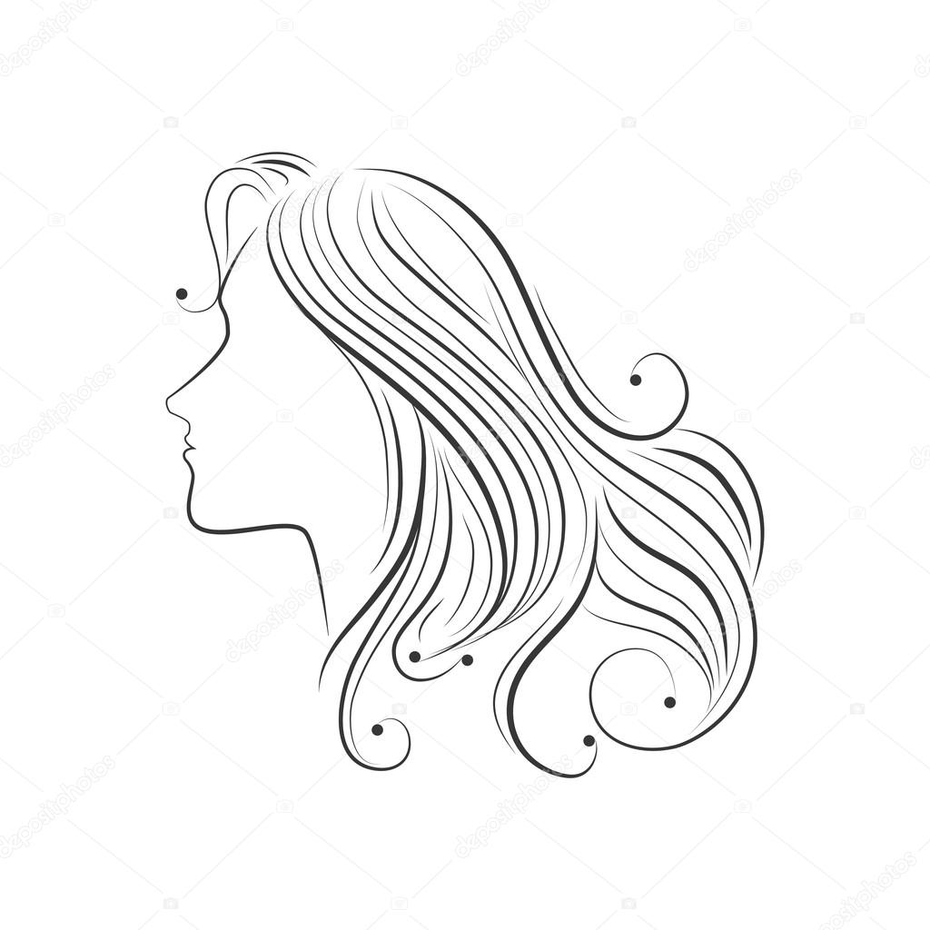 1024x1024 Hair Sketch Woman Face Stock Vector Yupiramos