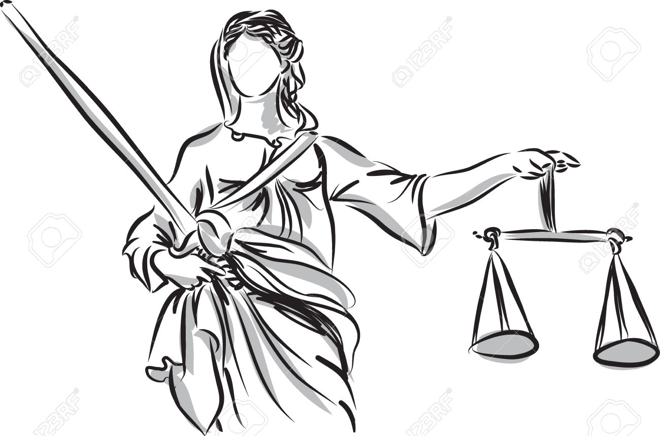1300x860 Lady Justice Sculpture Illustration Royalty Free Cliparts, Vectors