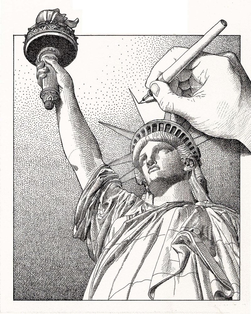 800x1000 Drawing Statue Of Liberty By Dicarts