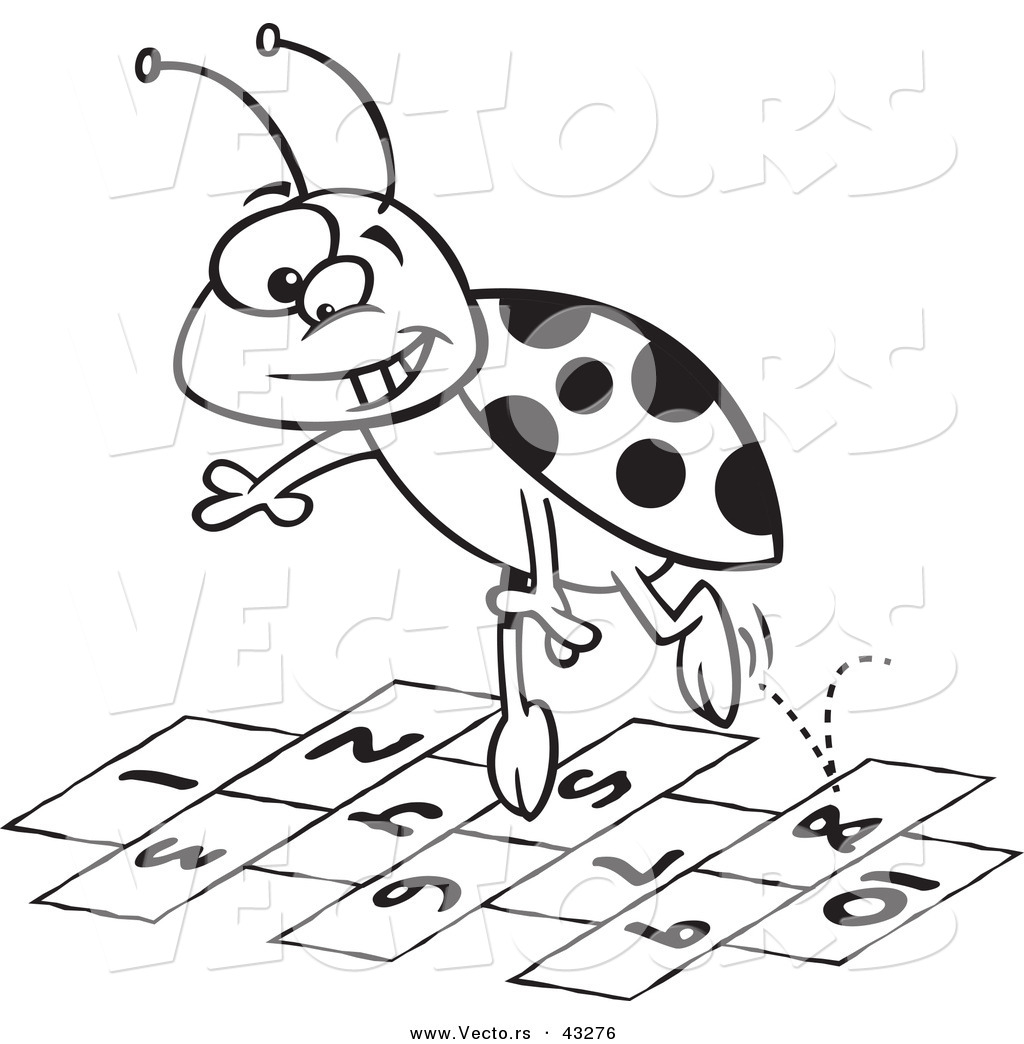 1024x1044 Vector Of A Cartoon Ladybug Jumping Over Hopscotch Numbers