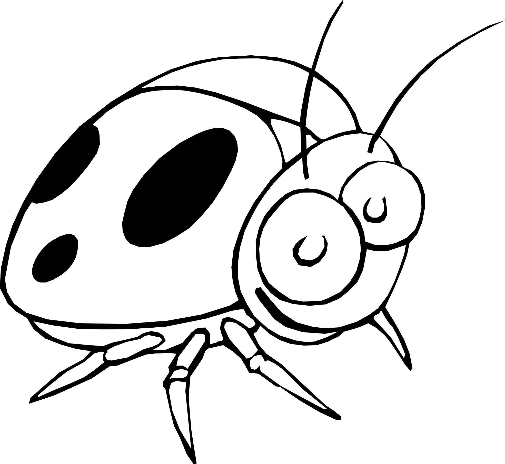 1969x1810 Insect Clipart Outline Drawing