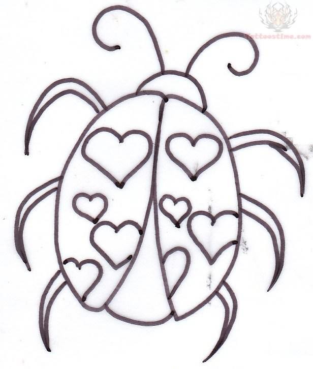 616x726 Ladybug Heart Tattoos Design