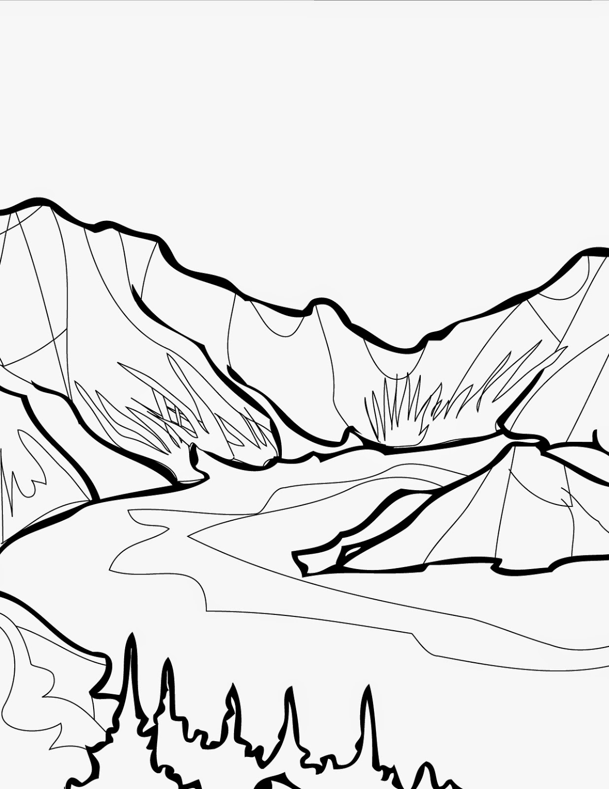 Lake Line Drawing at GetDrawings | Free download