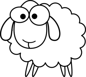 300x270 Outline Sheep Clip Art
