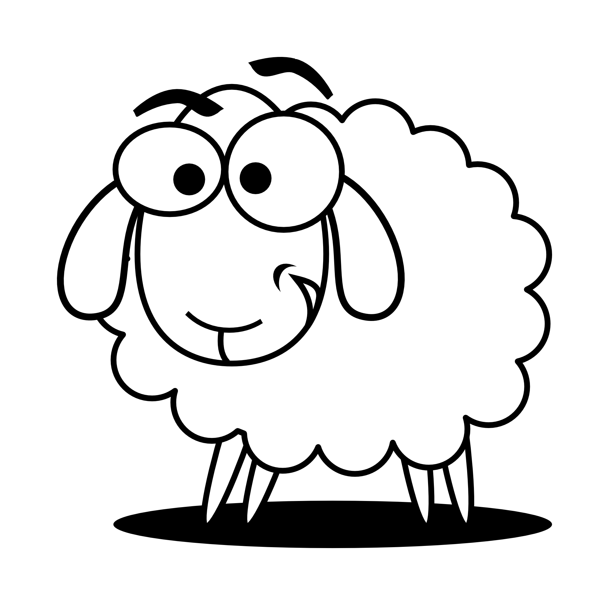 1979x1966 Sheep Face Cartoon Drawing Cartoon Farm Animals Clip Art
