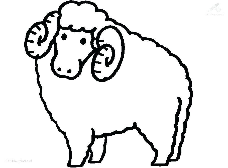 910x670 Sheep Face Coloring Page