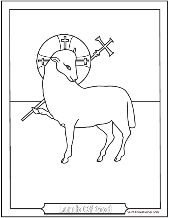 590x762 Religious Easter Coloring Pages Lamb Of God