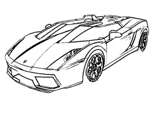 500x374 Racing Car Lamborghini Coloring Page Activities