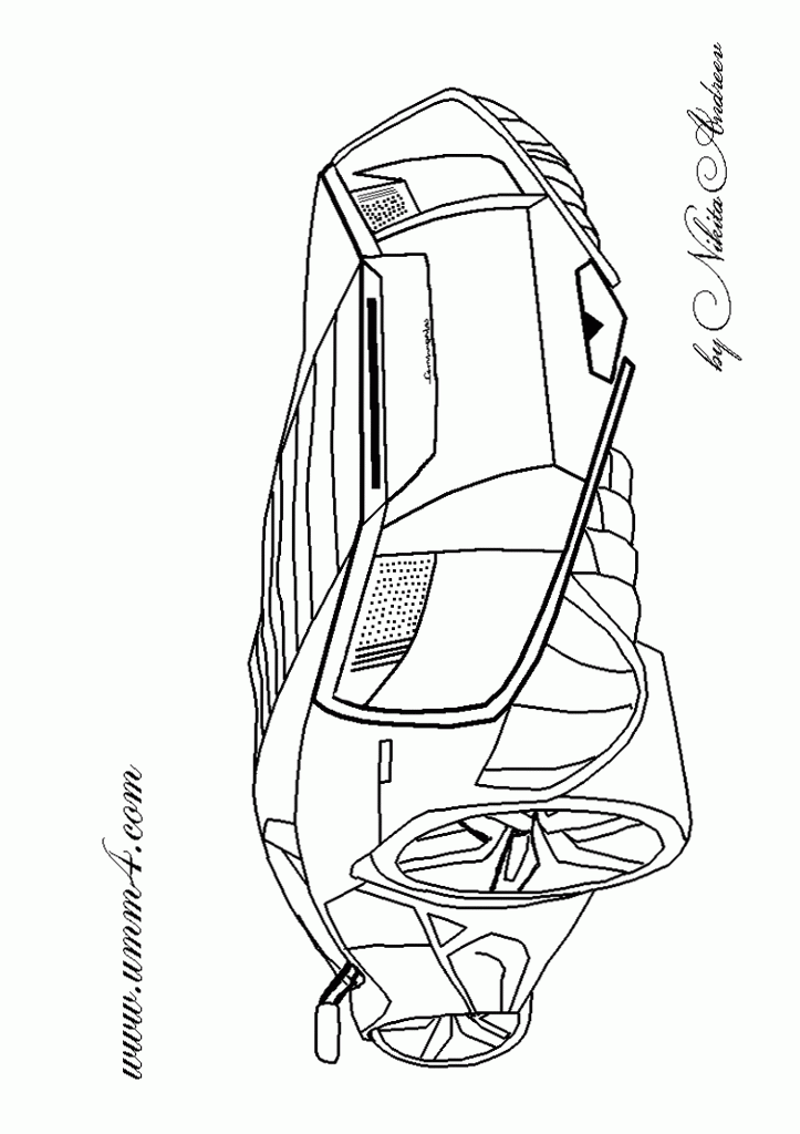 723x1024 Lamborghini Coloring Page