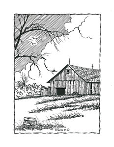 232x300 Pen And Ink Landscape Drawings