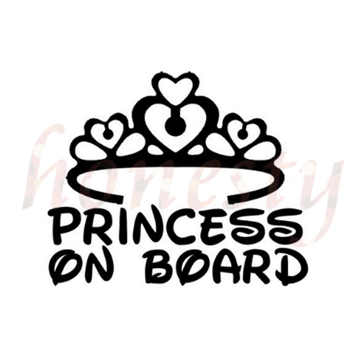 1200x1200 Princess On Board Baby Home Truck Van Wall Sticker Glass Laptop