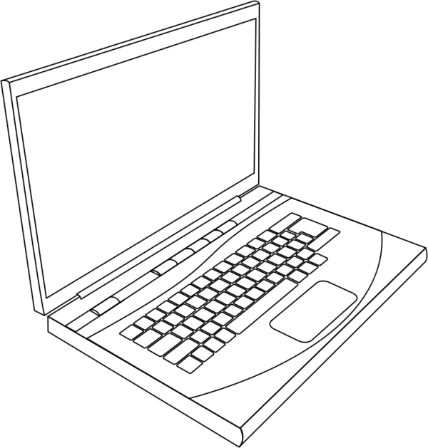 600x629 Laptop Line Art