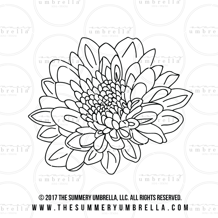 750x750 Large Flower Svg Cut File Only (Library) The Summery Umbrella
