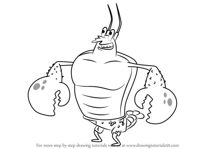 800x566 Learn How To Draw Larry The Lobster From Spongebob Squarepants