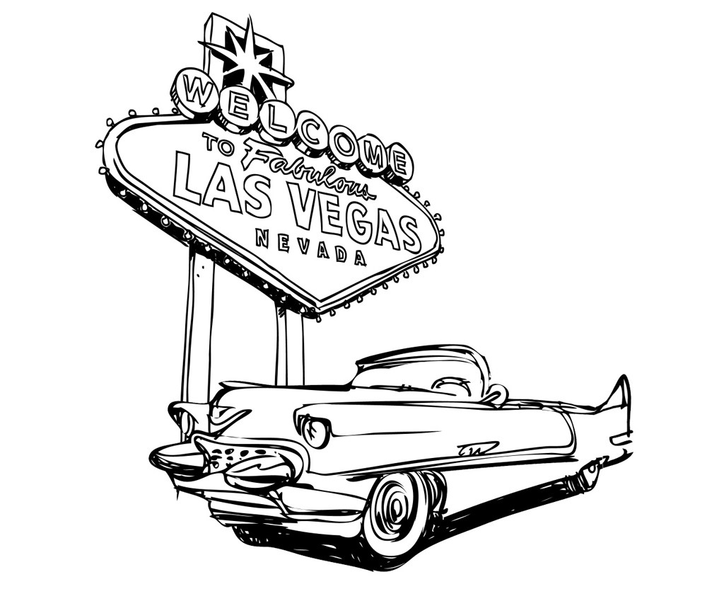 Las Vegas Sign Drawing Easy : Illustration About Las Vegas Sign With ...