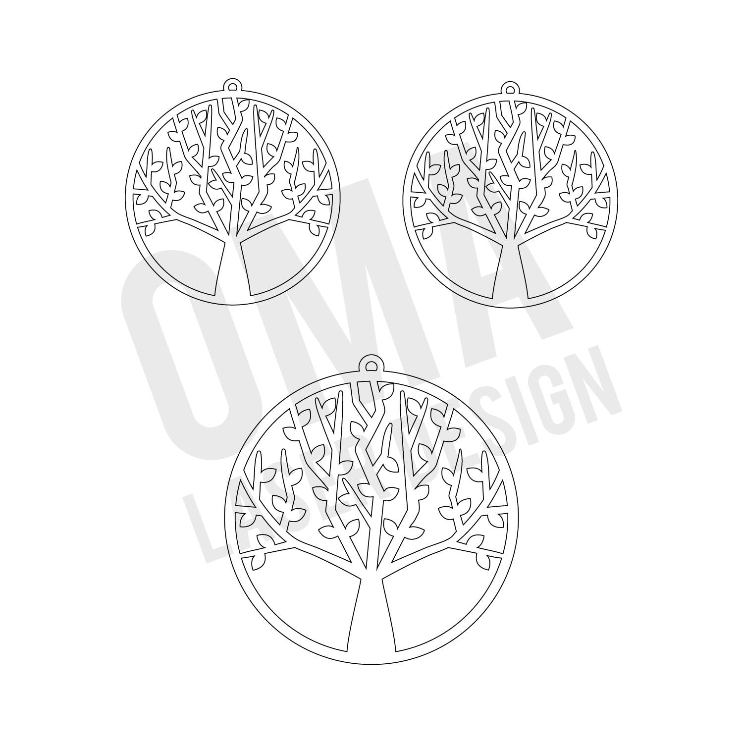 1500x1500 Tree Earrings Amp Pendant Vector Template Tree Laser Cut Design