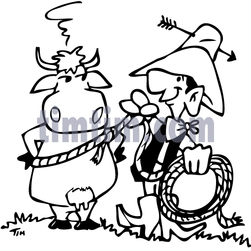 510x510 Free Drawing Of A Cattle Rustler Bw From The Category Occupations