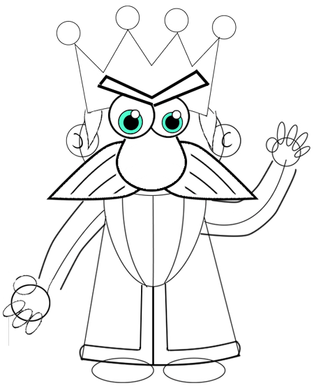 450x555 How To Draw A Cartoon King Step By Step Drawing Tutorial