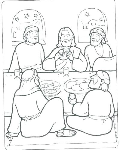 399x501 Last Supper Coloring Pages Free Bible Activities For Kids