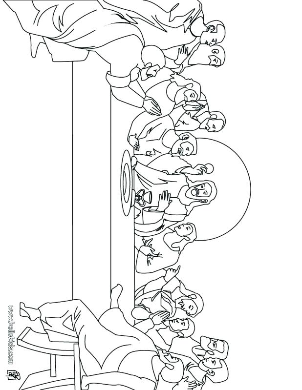 618x799 Last Supper In The Coloring Page