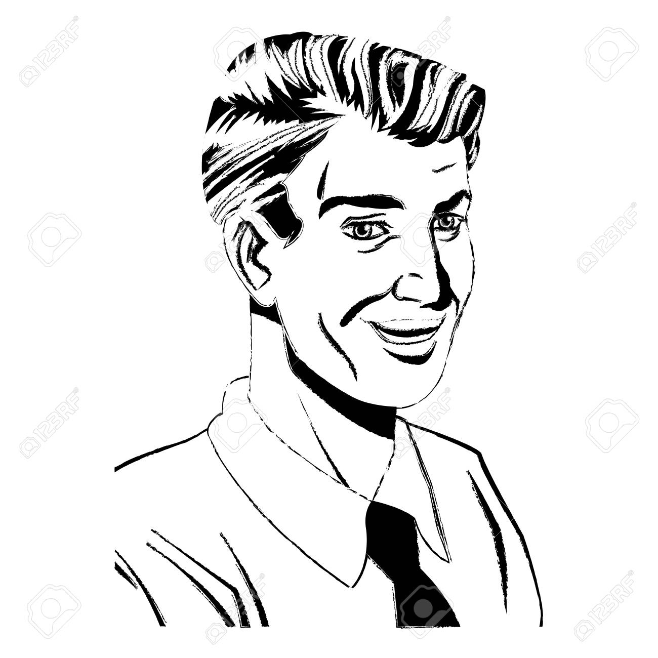 1300x1300 Pop Art Man Laughing Wearing Shirt And Tie Sketch Vector