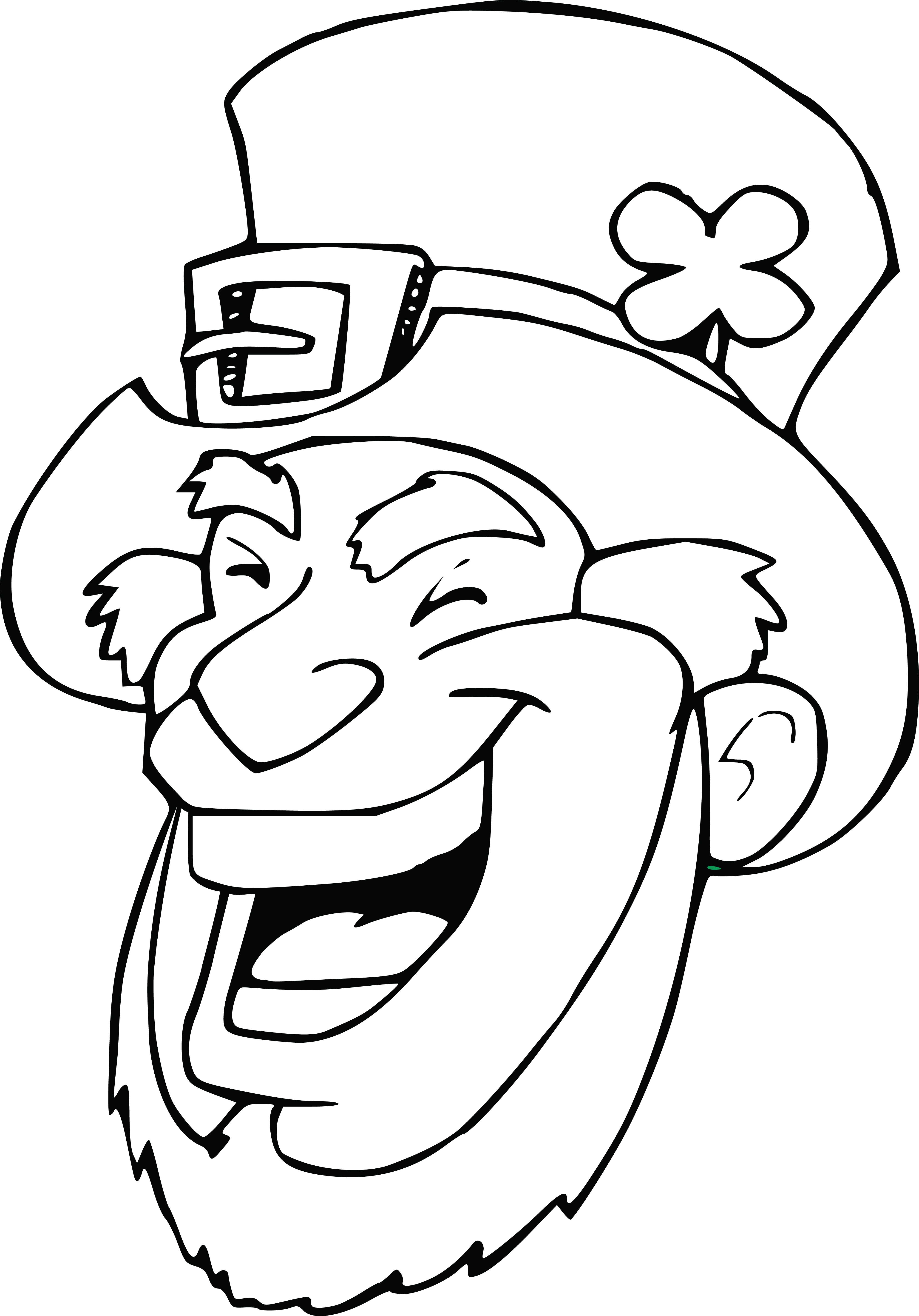 4000x5724 Drawing Of A Leprechaun Clipart Of A Lineart Black And White