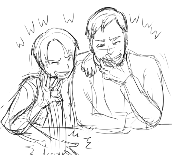 569x511 Eruri Laughing Sketch By Wongsy49