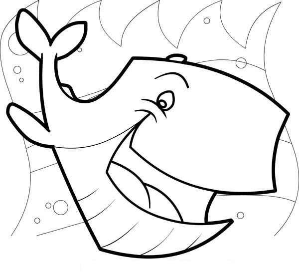 600x547 Laughing Whale Sea Animals Coloring Page