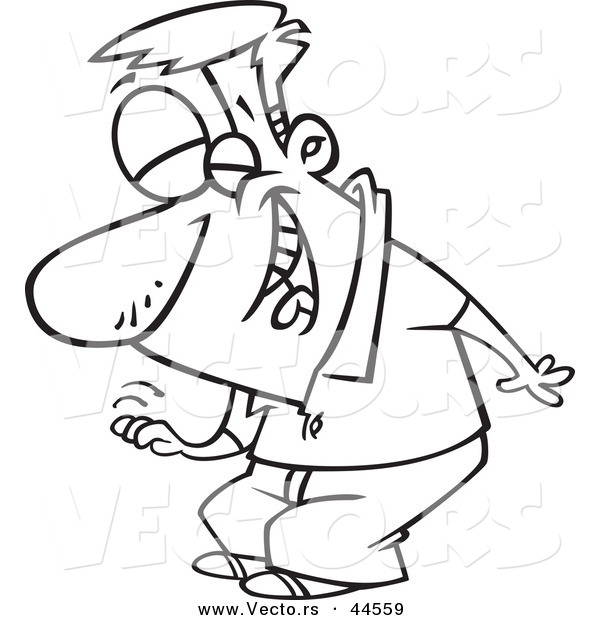 600x620 Vector Of A Cartoon Man Laughing