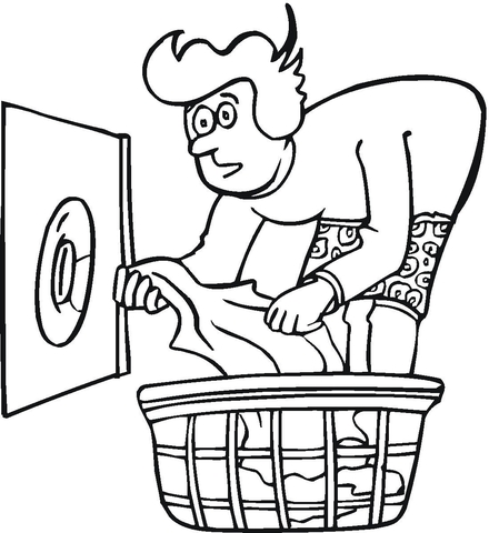440x480 Mom Is Doing The Laundry Coloring Page Free Printable Coloring Pages