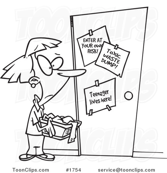 581x600 Cartoon Black And White Line Drawing Of A Mother Holding Laundry