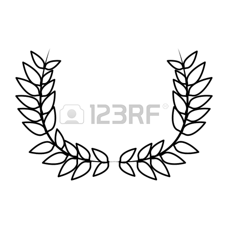 450x450 Drawing Crown Half Flower Natural Decoration Laurel Leaves Vector