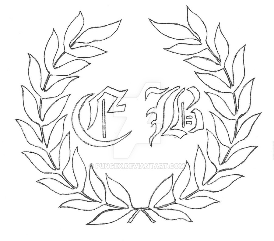 900x791 Laurel Wreath With Initials Eb By Pungex