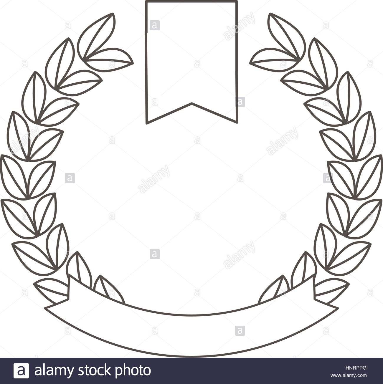 1300x1304 Laurel Wreath Decorative Banner Vector Illustration Eps 10 Stock
