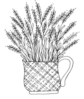 341x400 Drawing Of Lavender