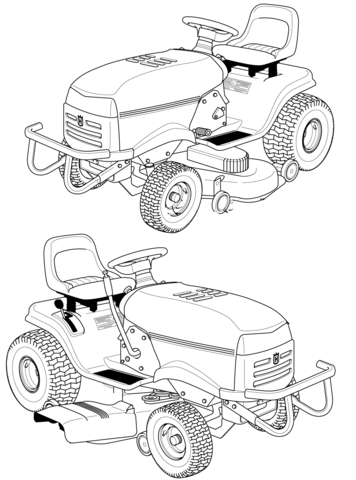 356x480 Husqvarna Riding Lawn Mower Coloring Page Free Printable