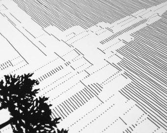 340x270 Oakland California Lds Temple Original Drawing Modern Ink