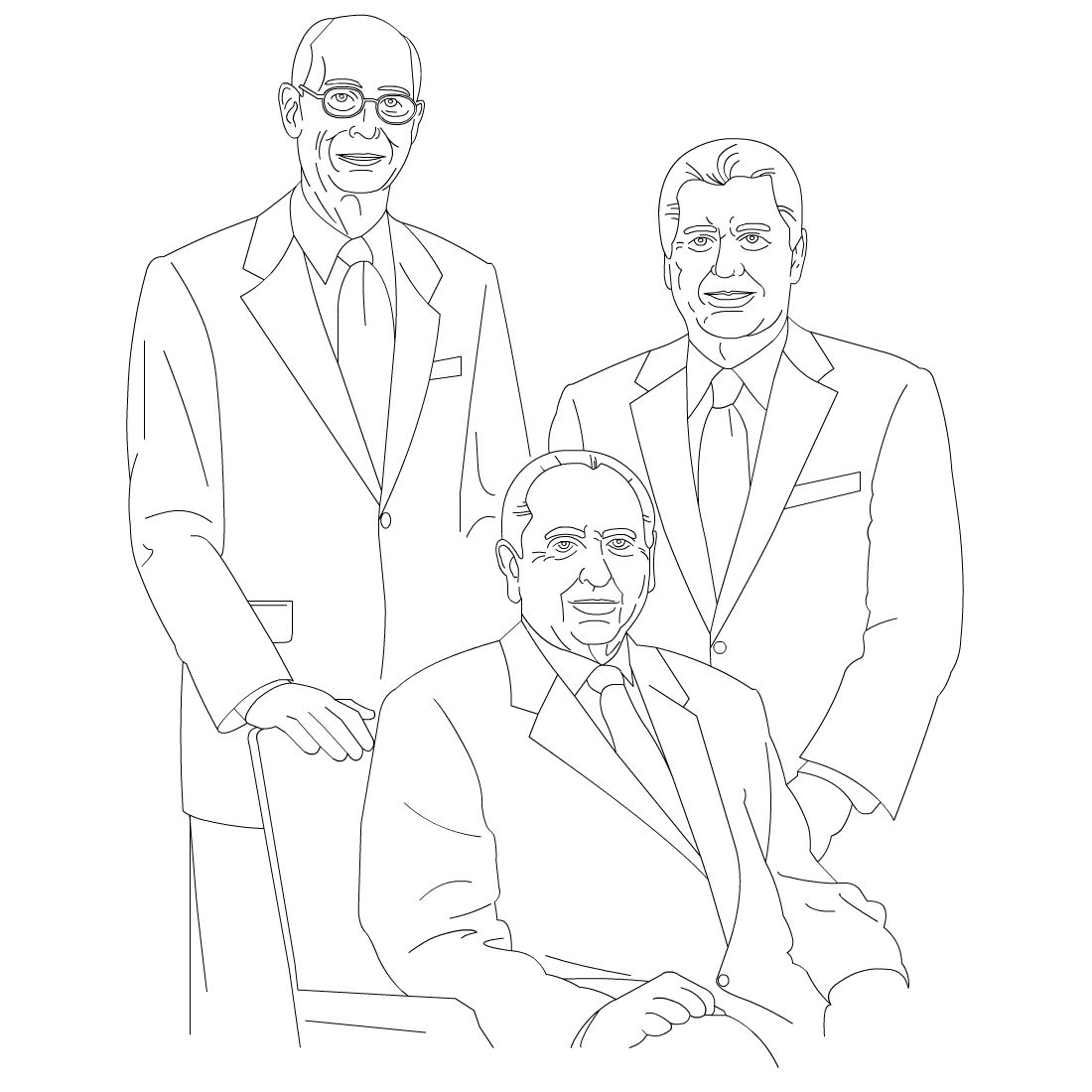 1100x1100 Free Lds Clipart To Color For Primary Children First Presidency