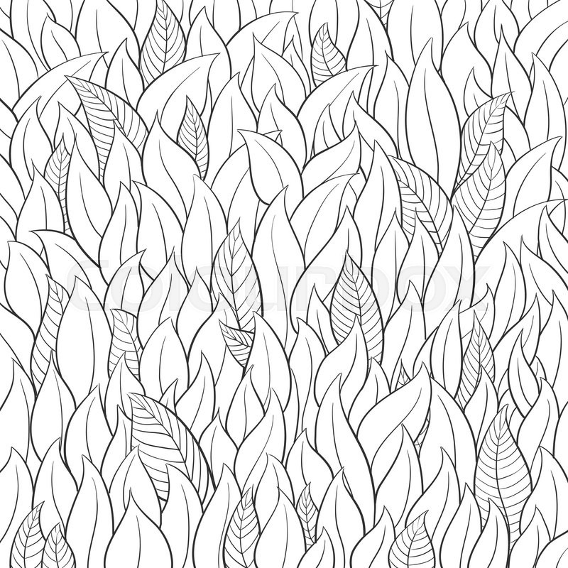 800x800 Outline Leaf Background On White Stock Vector Colourbox