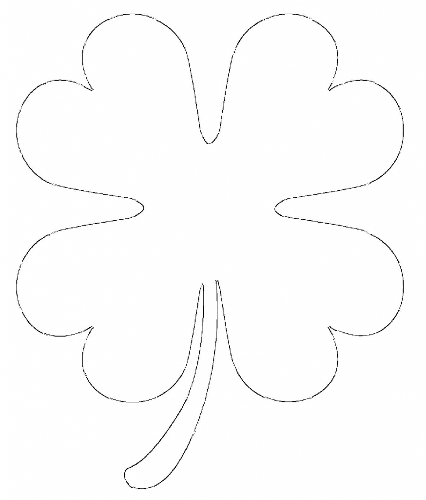 874x1024 Free Printable Four Leaf Clover Templates Large Amp Small Patterns