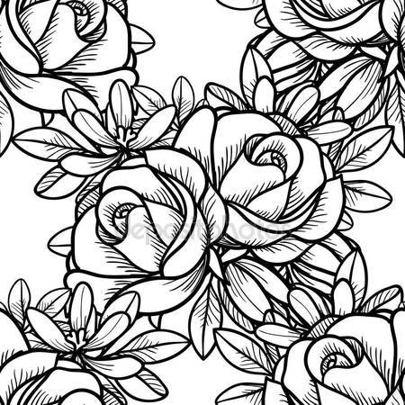 450x450 Peony Flower Drawing Sketch Black White Line Art Stock Vector