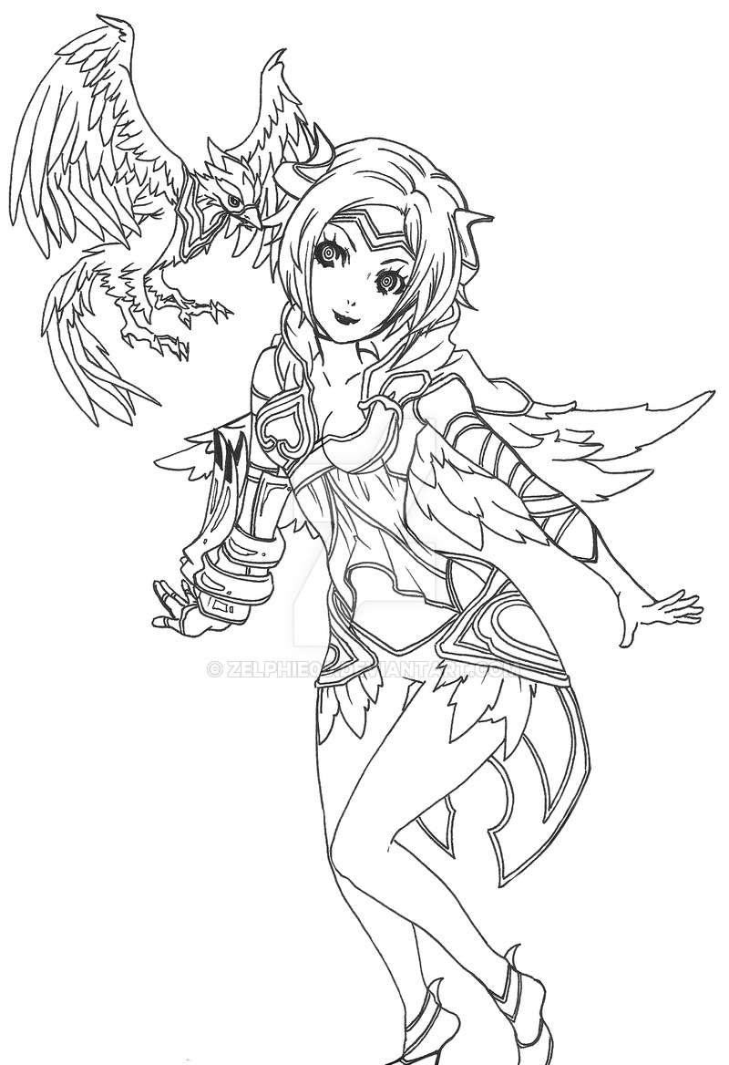 800x1168 League Of Legends Quinn Phoenix Skin By Zelphie00