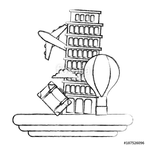500x500 Figure Leaning Tower Of Pisa Journey Vacation Stock Image