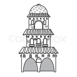 320x320 Black And White Sketch Set Of Famous World Landmarks Including