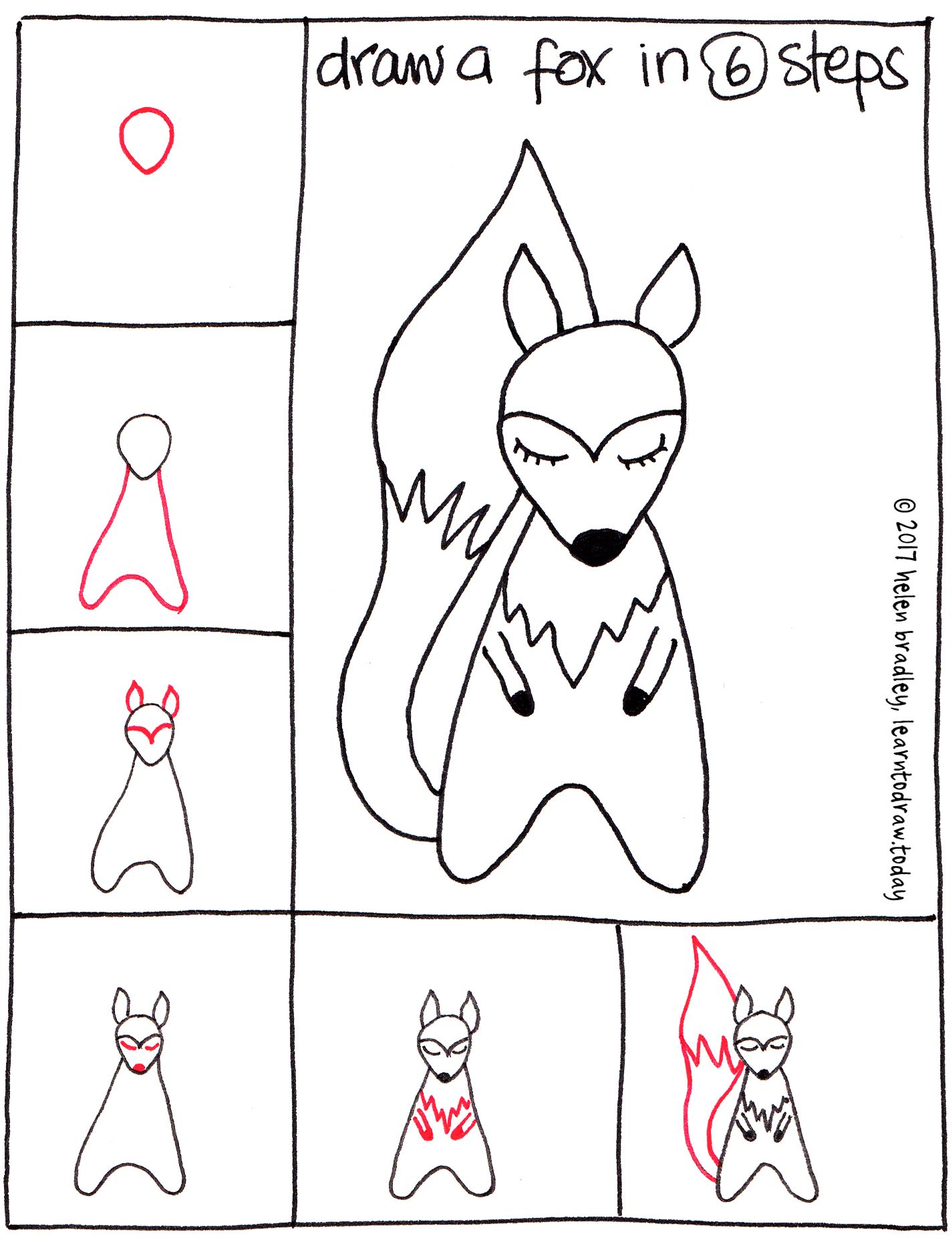 1425x1854 Learn To Draw A Cute Fox In 6 Steps! Kawaii And Doodles Drawings